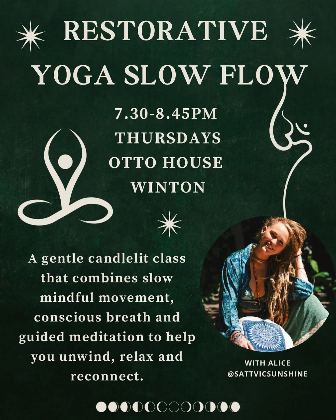 🕯️Slow Flow Thursdays ✨

Join me for a nourishing evening practice designed to help you unwind, relax and reconnect.

Through slow, flowing movement, long-held supportive postures, calming breathwork and guided meditation, we&rsquo;ll gently release