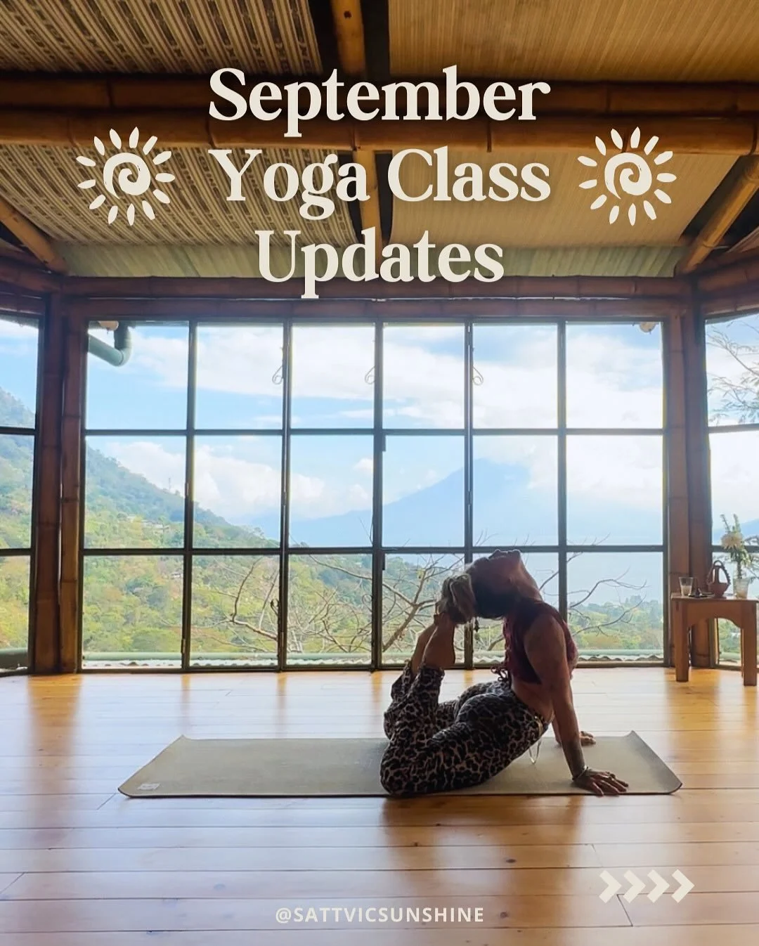 ✨ September Yoga Updates ✨

🧘&zwj;♀️ New Class - Mon 1st Sept, 6.30-7.45pm A one-off Vinyasa Flow to welcome the new month and start September strong.

🌸 Schedule Change
There will be no class on Thurs 11th Sept as I&rsquo;ll be in Portugal!
Instea