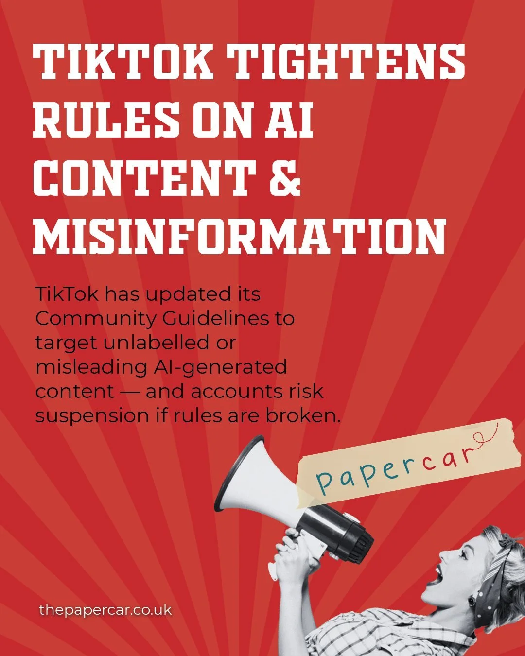 Updates You Should Know ➜
TikTok has updated its Community Guidelines to target unlabelled or misleading AI-generated content. Accounts posting AI material without disclosure now risk suspension &mdash; part of a wider move to keep misinformation off