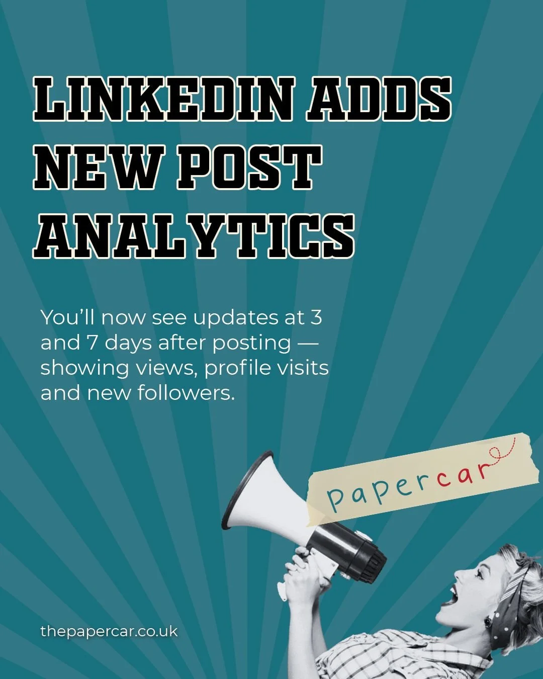 Updates You Should Know ➜
LinkedIn now offers new post analytics &mdash; you&rsquo;ll see updates at 3 and 7 days after posting, showing views, profile visits, and new followers. Perfect for tracking engagement and refining your content strategy.

Pa