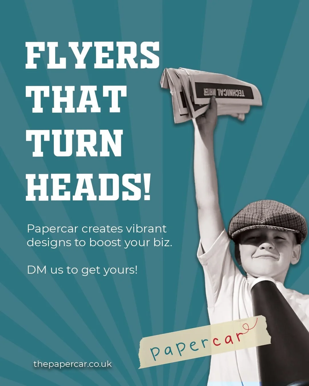 📰 Flyers that turn heads! At Papercar, a London creative agency, we design flyers that boost small business branding and get noticed. From flyer design to newsletter design, our creative campaigns make your message stand out online and offline.

📧 