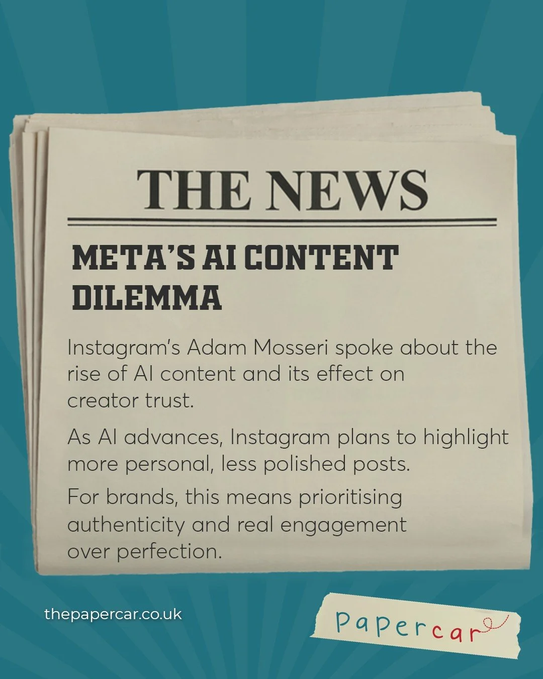 Meta is facing a new challenge as AI content grows on Instagram. Adam Mosseri talked about how this affects creator trust and why the platform wants to push more personal and less perfect posts.

For brands, this is a reminder to focus on authenticit