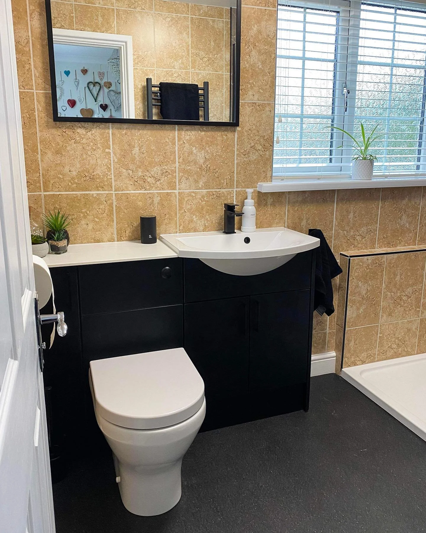 Bathroom upgrade this week 🚿 
This customer wanted to change her existing bath into a walk in shower. 
Whilst also upgrading toilet & sink and implementing cupboard storage and a small worktop above the toilet. 
Big facelift for this bathroom