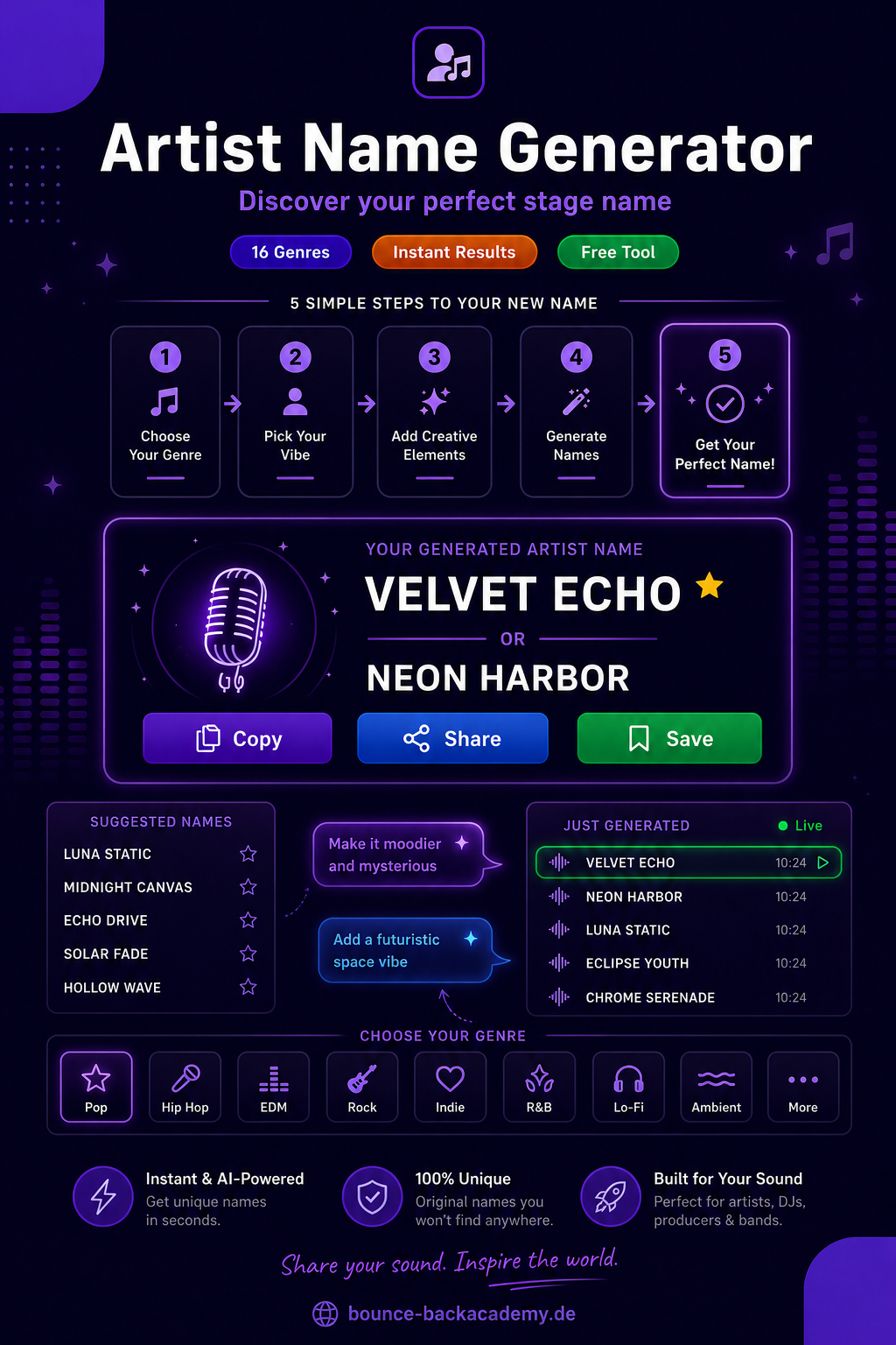 Artist Name Generator: Find a Stage Name That Actually Fits You