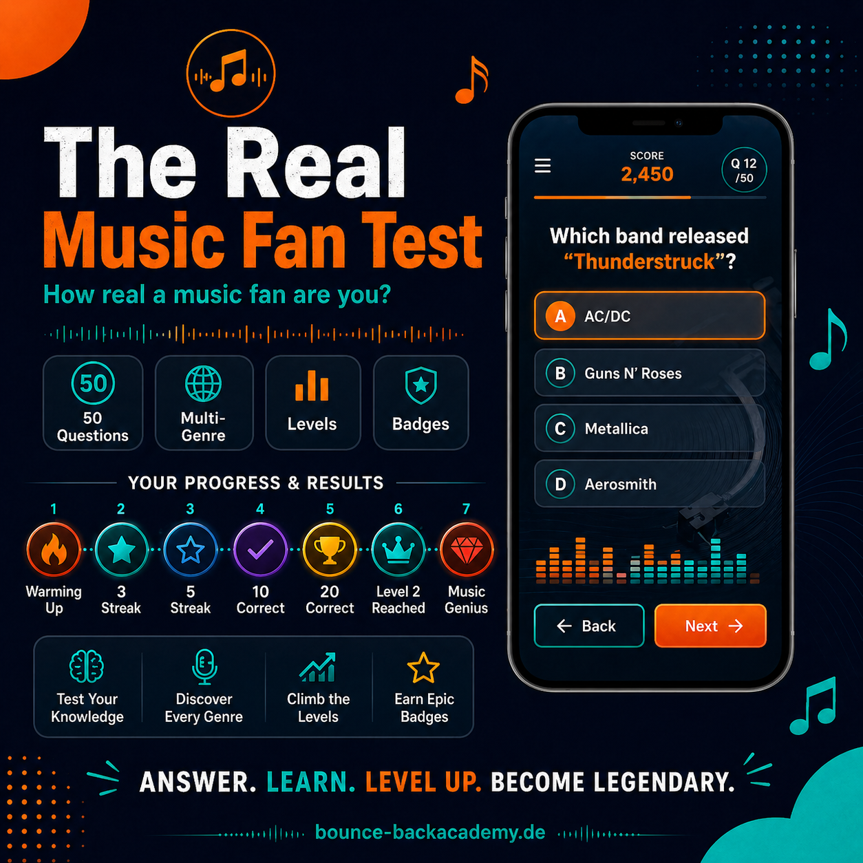 50 questions across Hip Hop, R&B, Gospel, Afrobeats and more. Earn badges, build streaks and download your score card at the end!