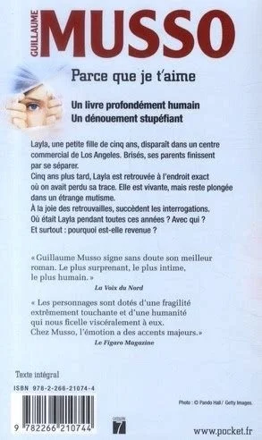 Parce que je t'aime - Guillaume Musso Verso.jfif