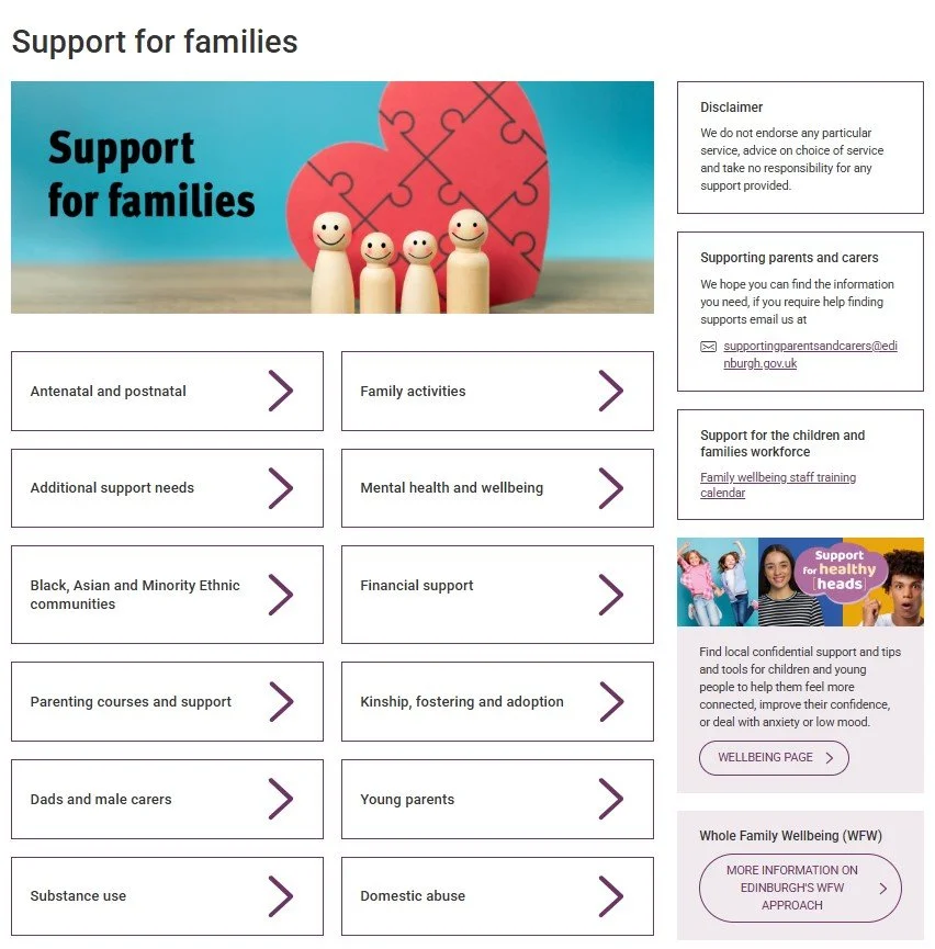 Family Supports from City of Edinburgh Council