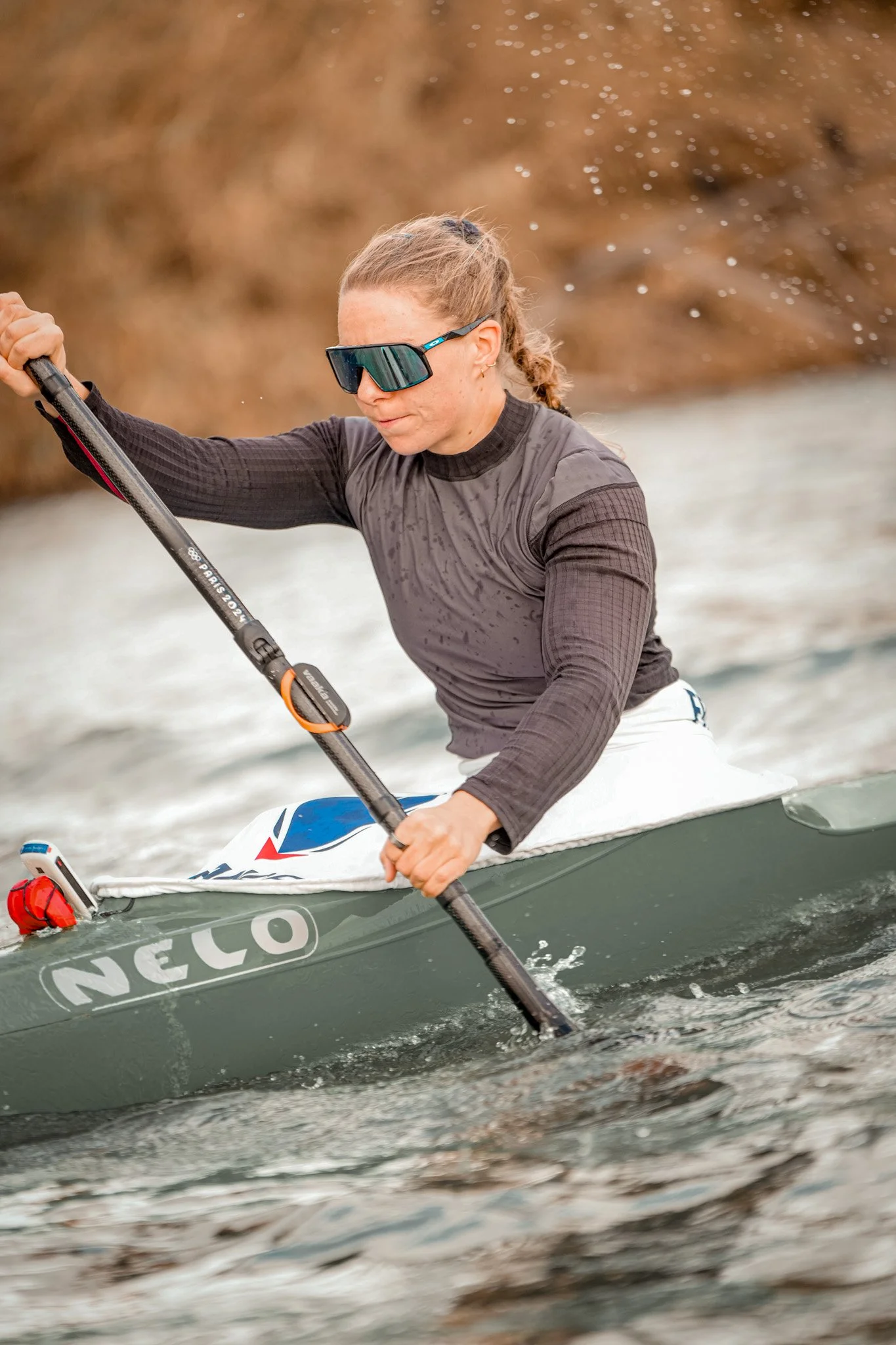 Vanina Paoletti à l'entrainement de kayak.