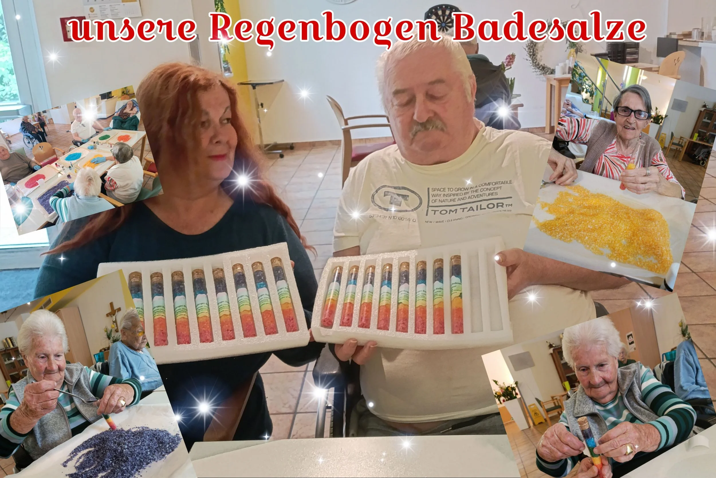 Unser Frühlingsmarkt naht- Regenbogenbadesalz ist fertig