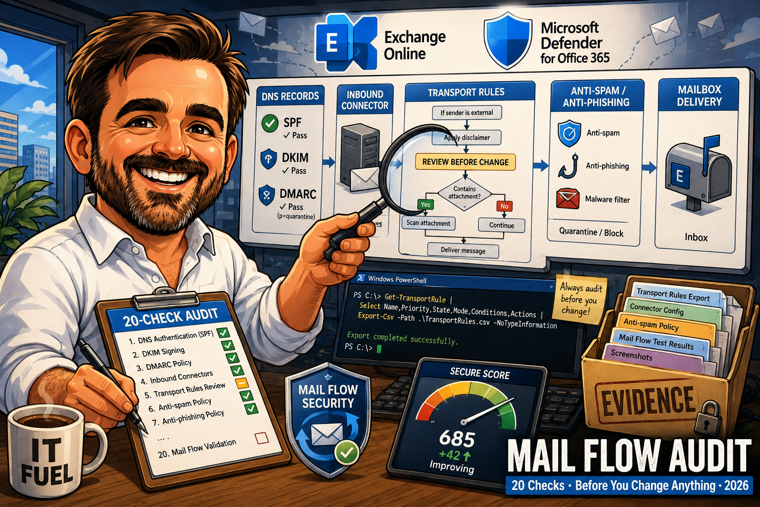Exchange Online Mail Flow Audit Checklist: 32 Checks Before You Change Anything (2026)