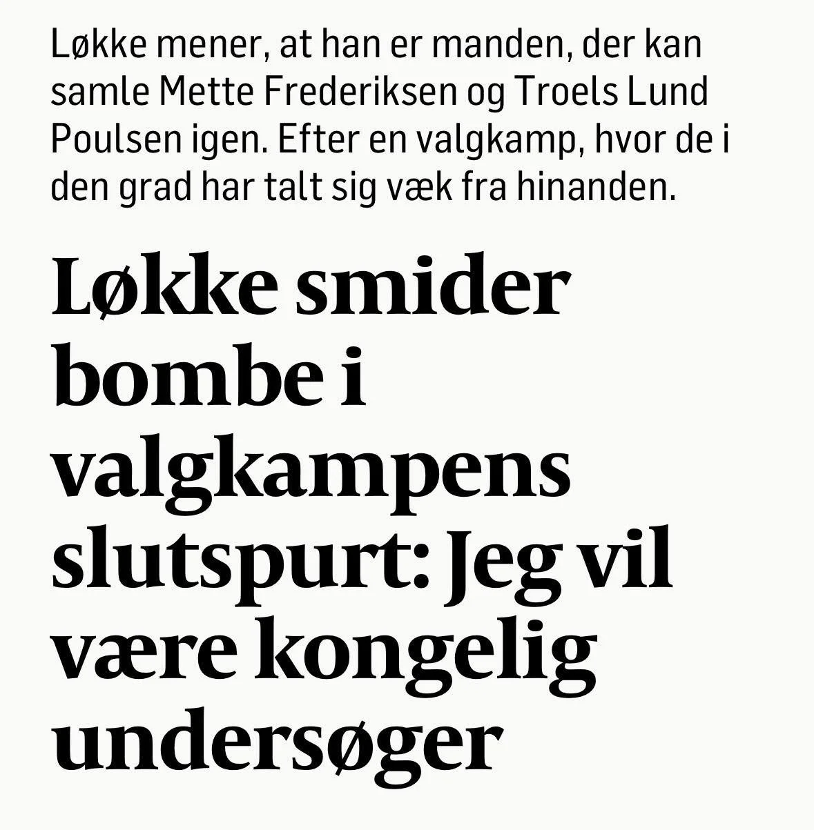 L&oslash;kke er en garanti for den samme fodsl&aelig;bende politik vi har haft de sidste 3 &aring;r forts&aelig;tter.
Vores havmilj&oslash; omkring Fyn vil fortsat d&oslash; hen i gylle. Vores drikkevand vil skulle renses for milliarder. Og omstillin
