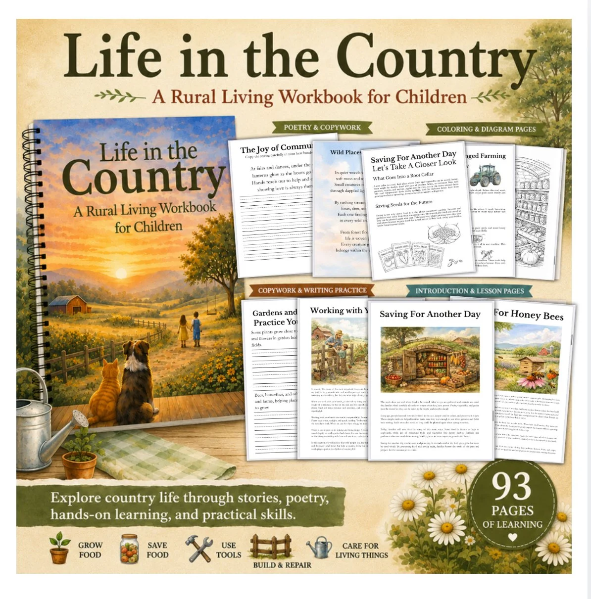 Life In the Country | A Rural Living Workbook for Children | PDF Printable