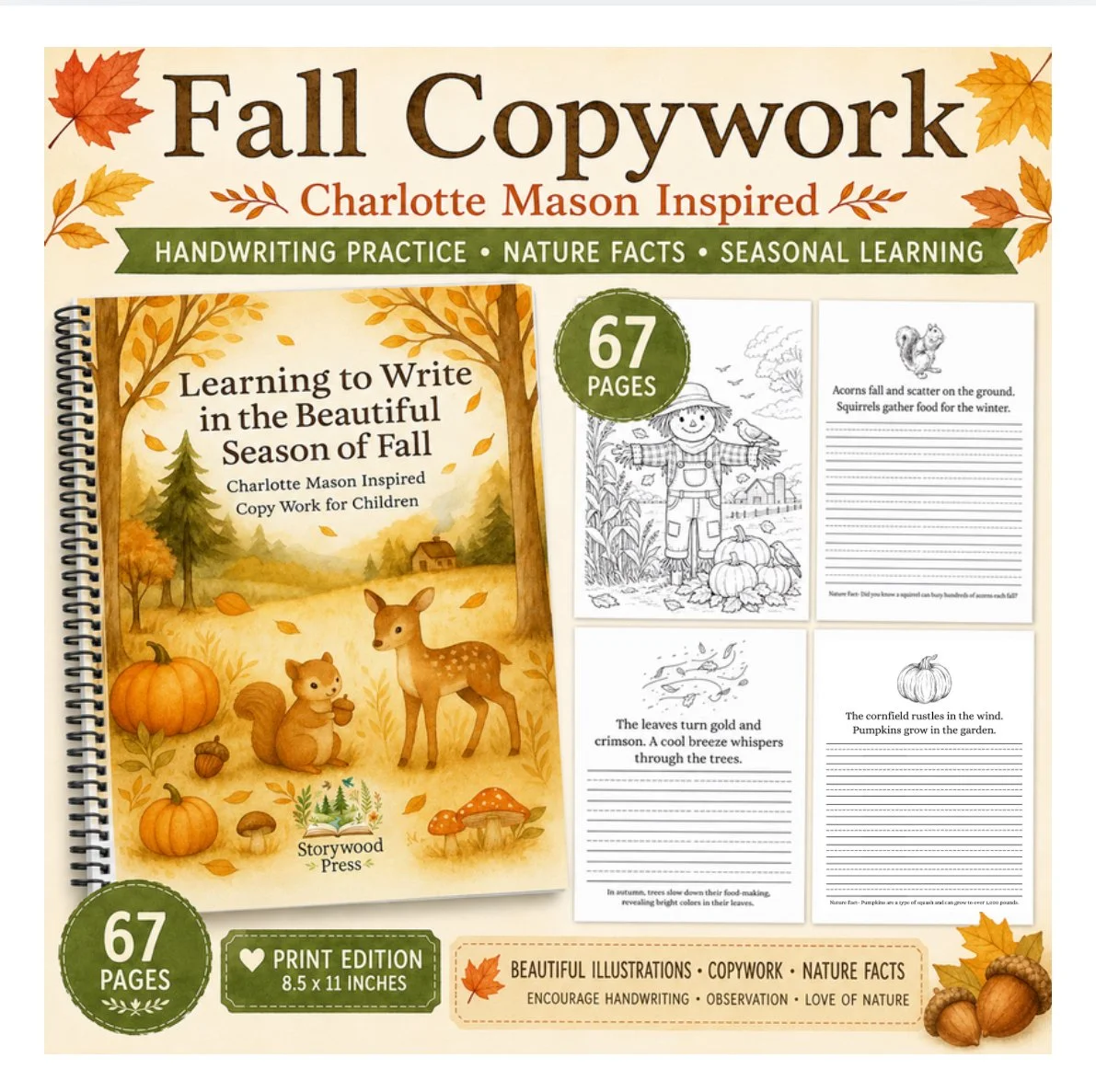 Learning to Write in the Beautiful Season of Fall | Digital Download PDF