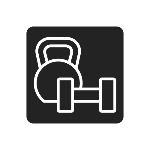 Icon of a kettlebell and a dumbbell