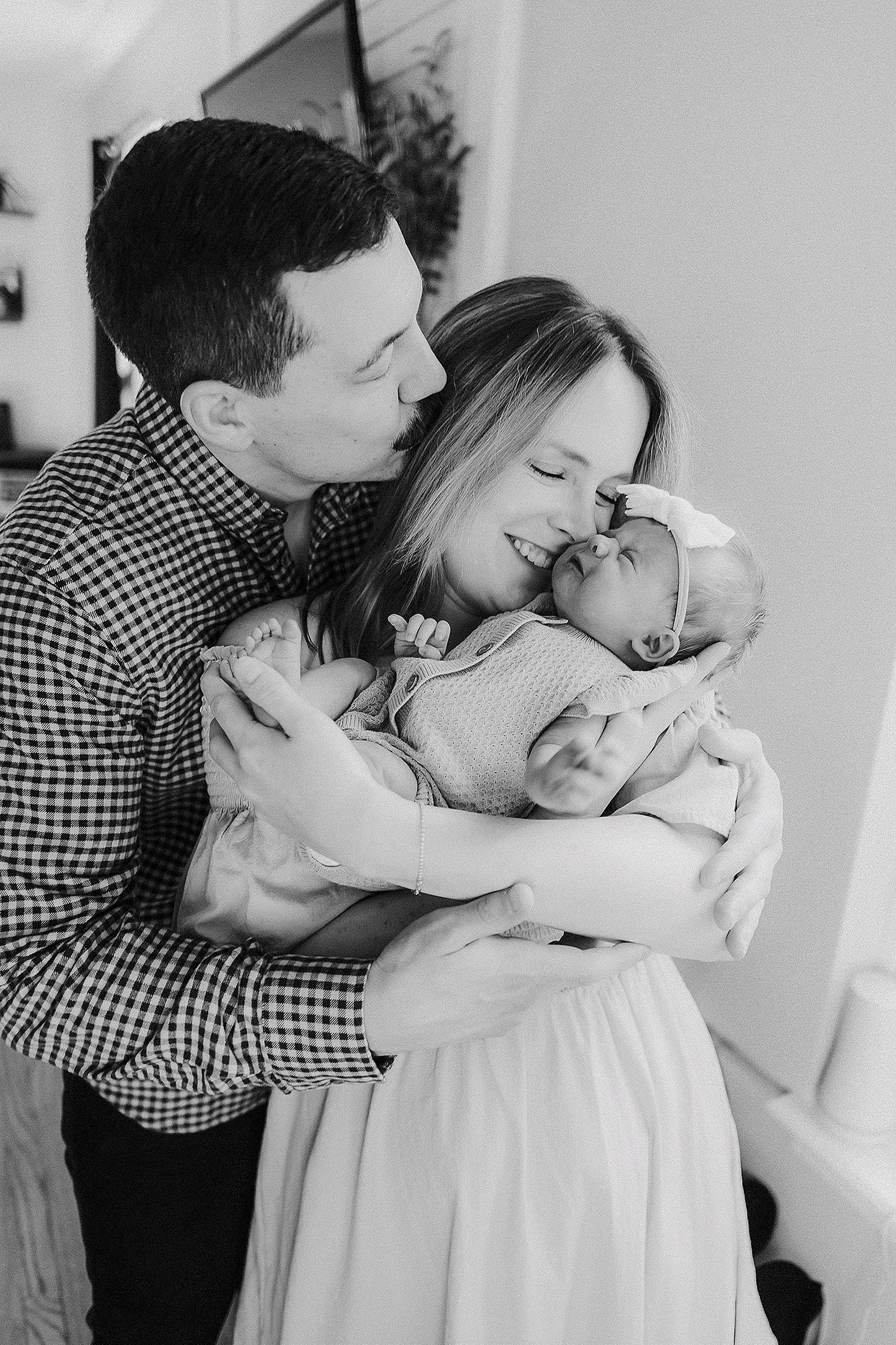 Newborn photo outfit ideas focused on comfort and connection