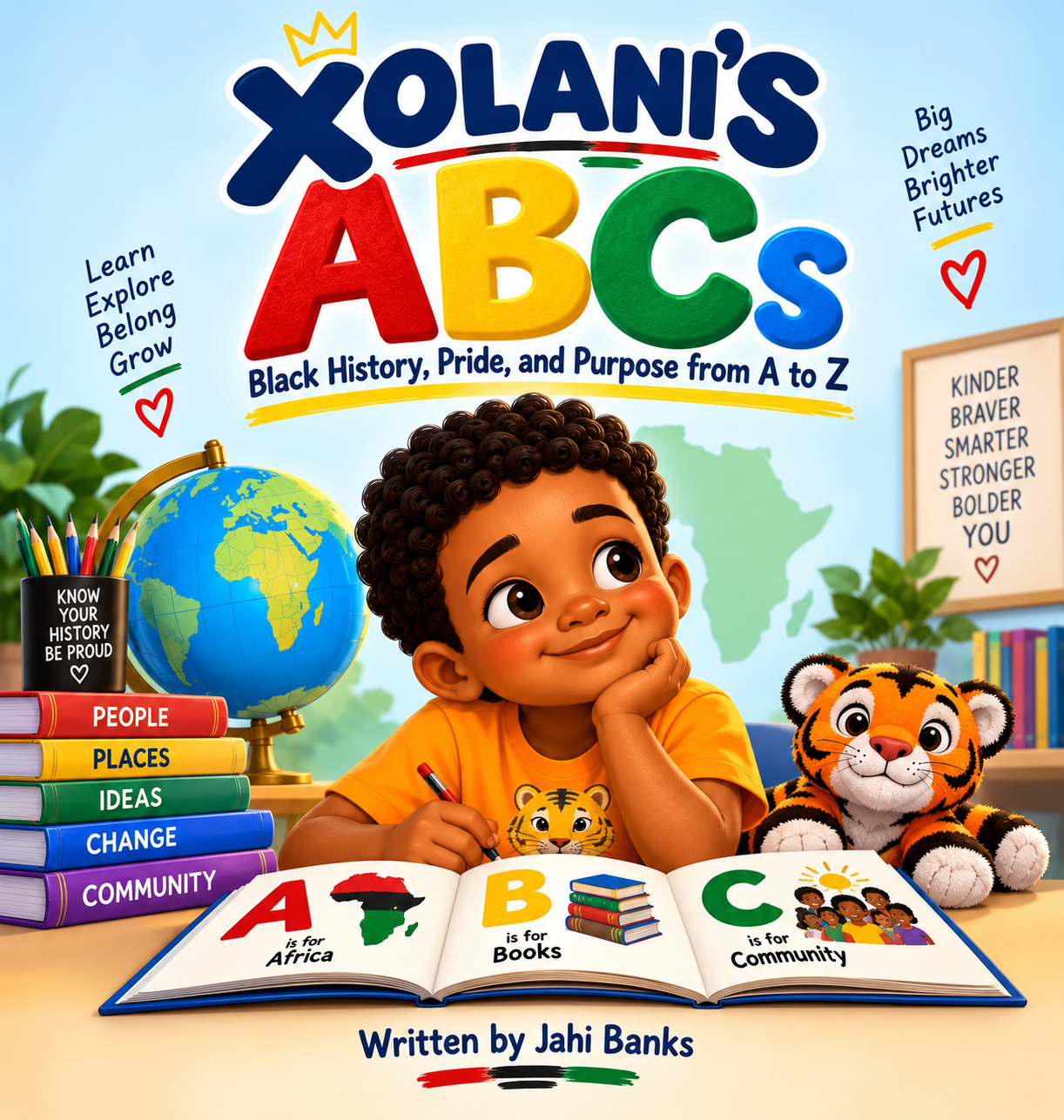 Book cover of Xolani's ABCs: Black History, Pride, and Purpose from A to Z by Jahi Banks.