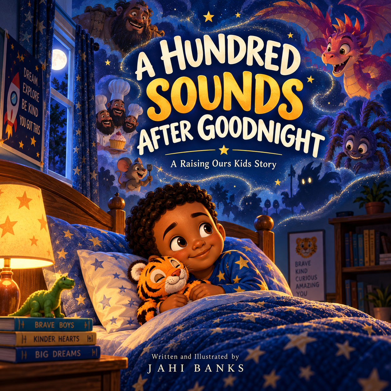 Book cover of A Hundred Sounds After Goodnight by Jahi Banks.