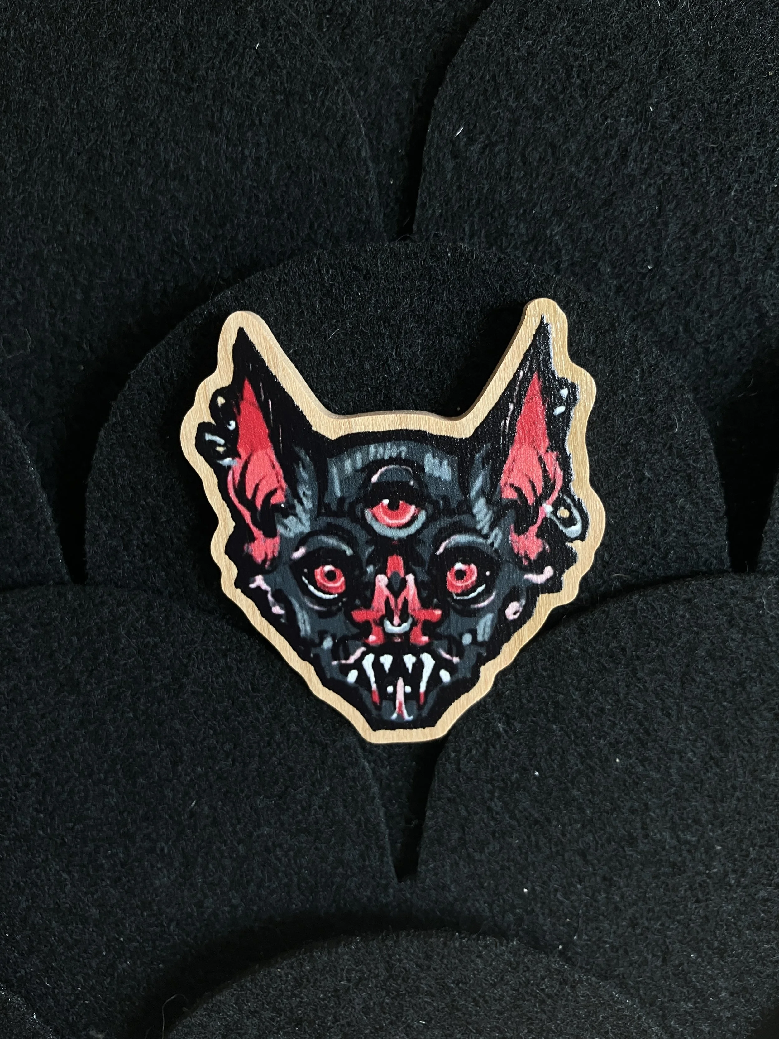 Demon Bat Wooden Pin