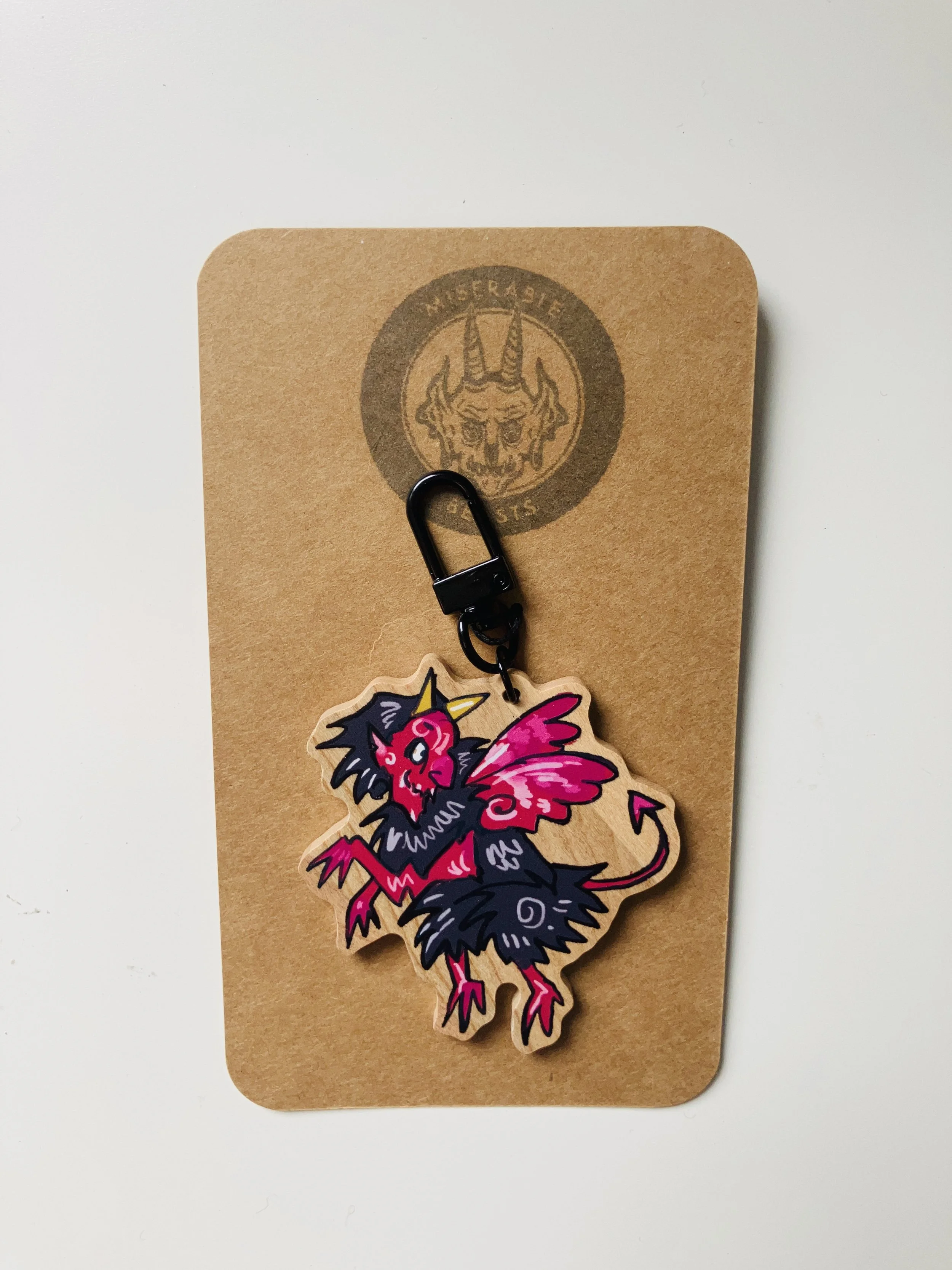 Little Devil Wooden Keychain