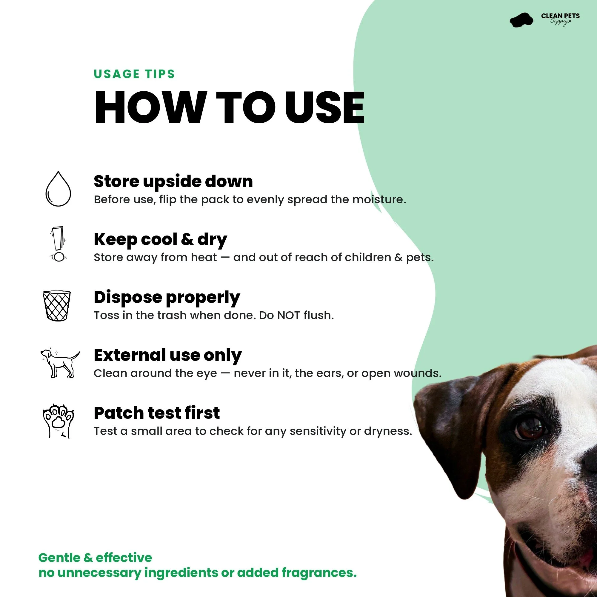 Rudy's Clean Eye Wipes for Pets How to use