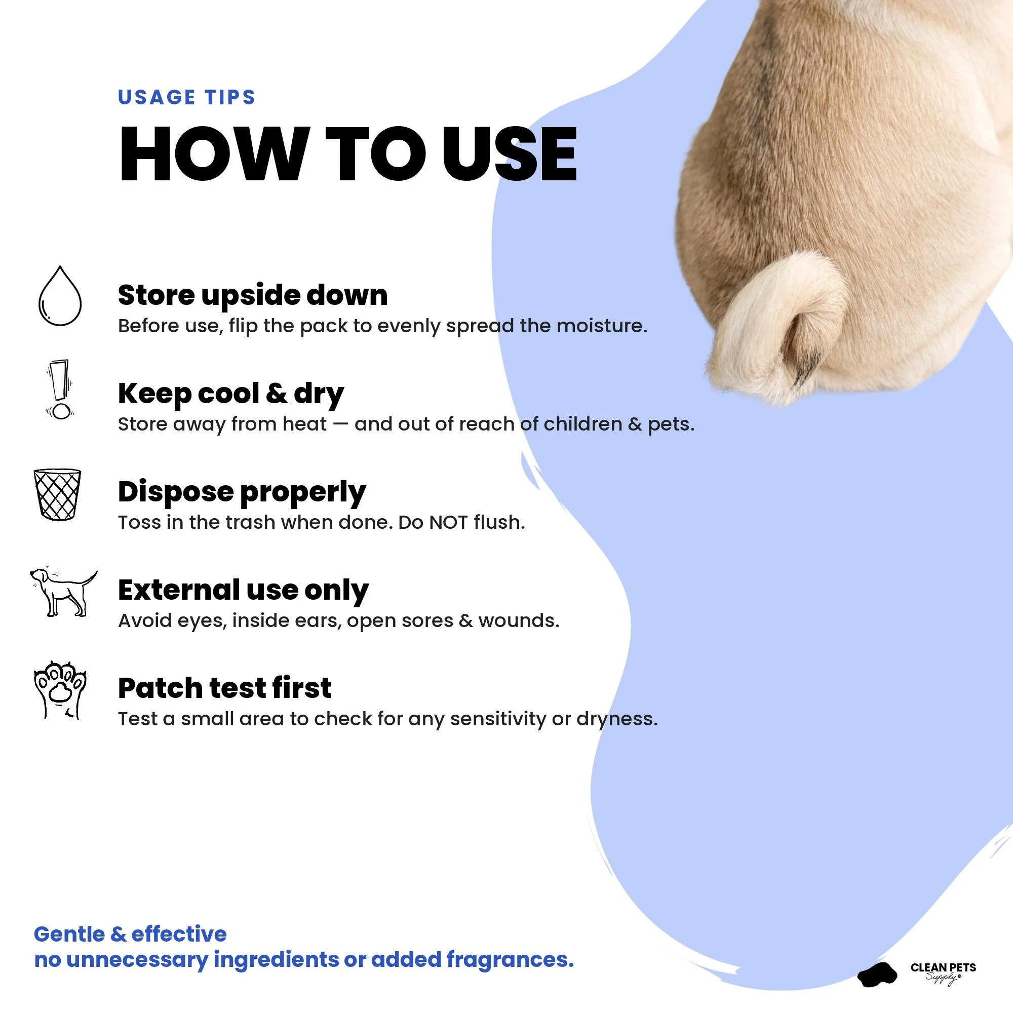 Frida's Clean Wipes for Pets HOW TO USE