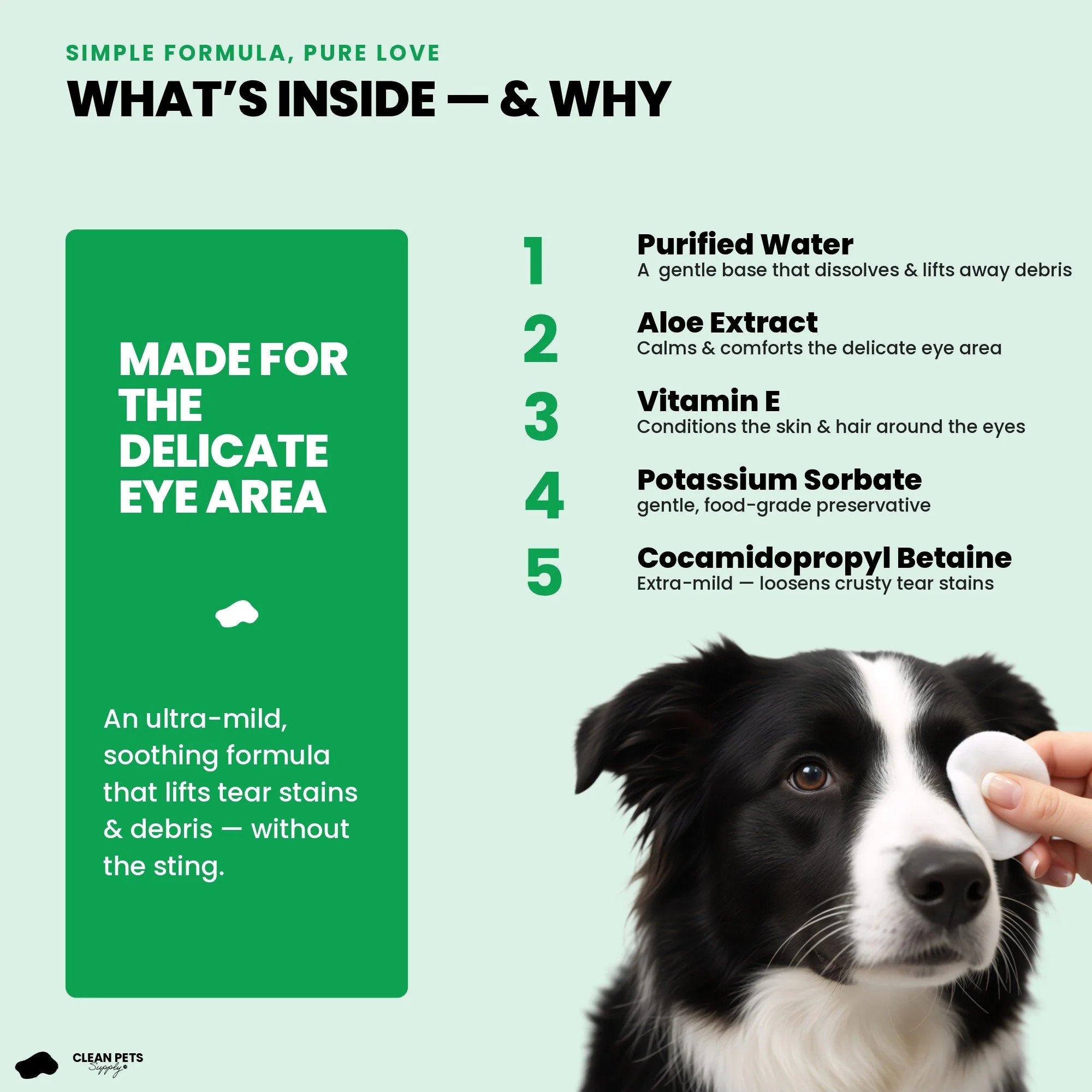 Rudy's Clean Eye Wipes What's inside and Why