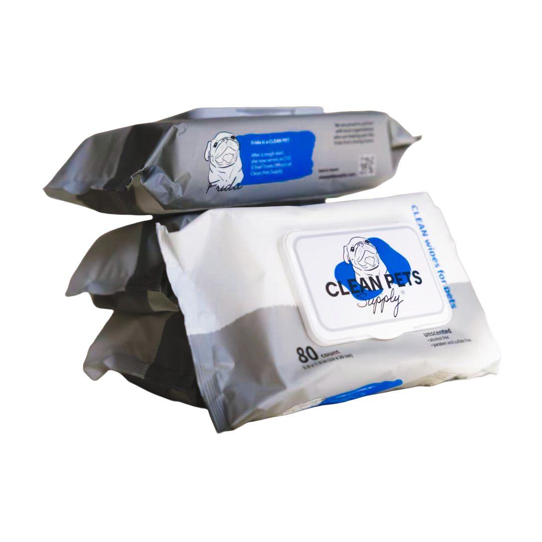 CLEAN Wipes for Pets, 80-count unscented dog and cat grooming wipes