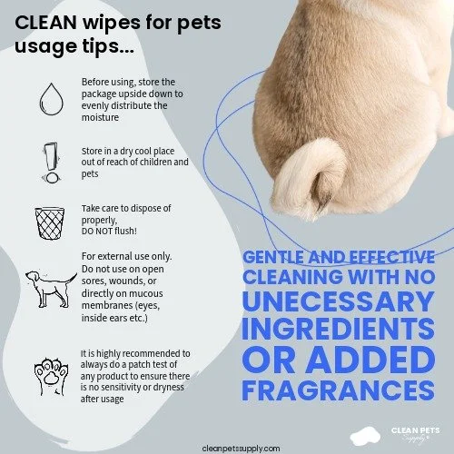 usage tips for Clean Pets Supply Clean Pet Wipes