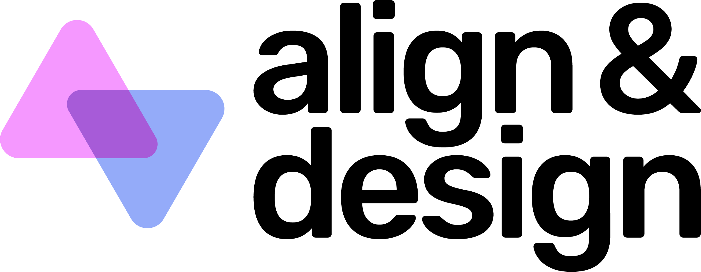 A colorful logo with overlapping purple and blue triangles and a black, bold text that reads 'Google Analytics'