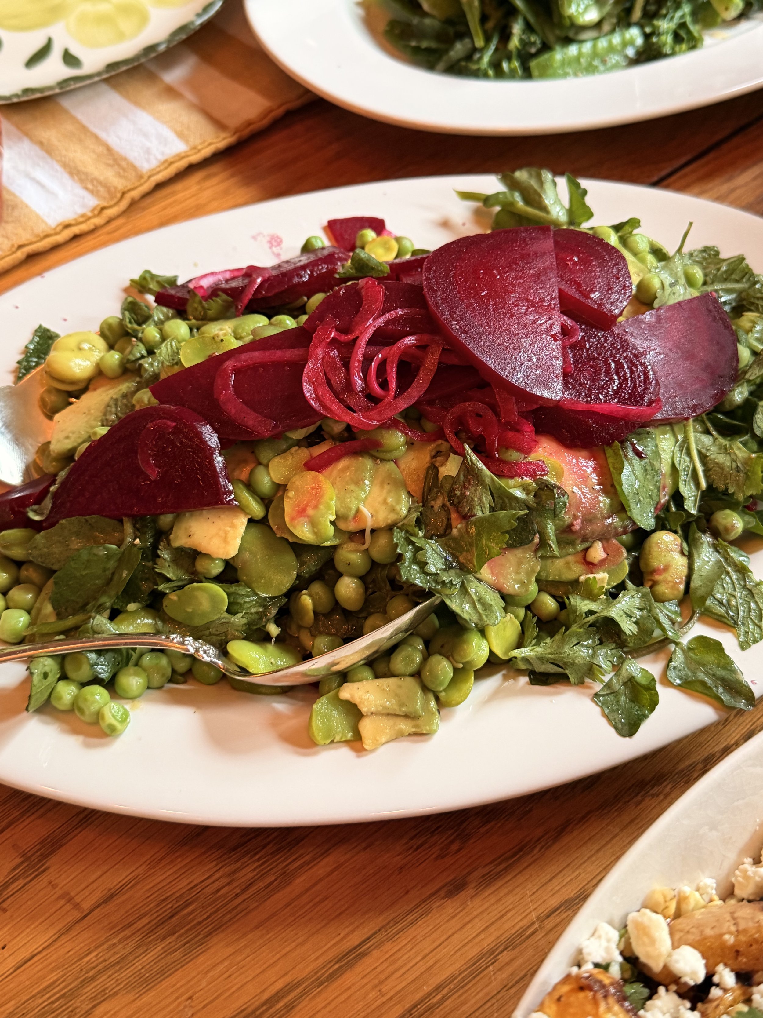 Beet and spring vegetable salad
