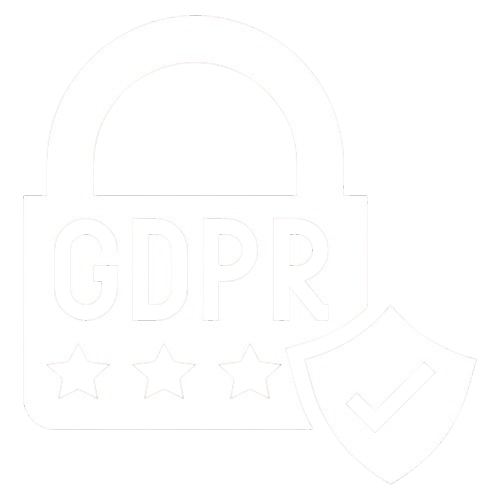 Symbol für Datenschutz-Grundverordnung (DSGVO) mit Schloss und Häkchen