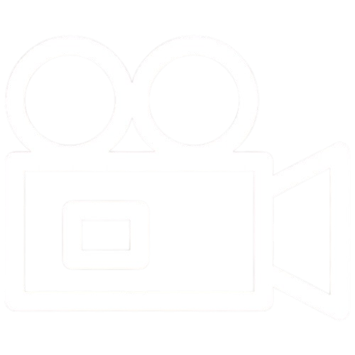 Symbol eines Videokameras in Schwarz-Weiß.