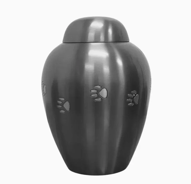 Gray Solid Brass paw print Urn.jpg