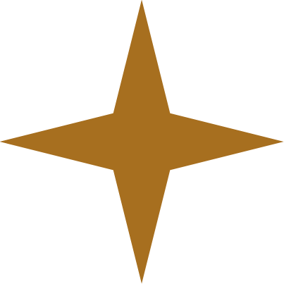 Une étoile en forme de croix dorée sur fond noir.