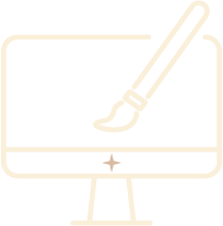 Un pinceau sur un écran d'ordinateur