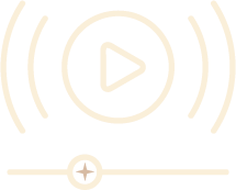 Icône de lecture vidéo avec ondes sonores