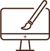 Icône d'un ordinateur avec une tablette graphique et un stylet