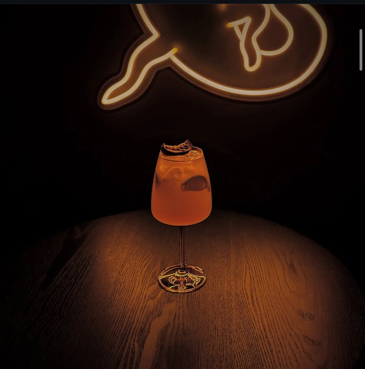 A classic old fashioned cocktail