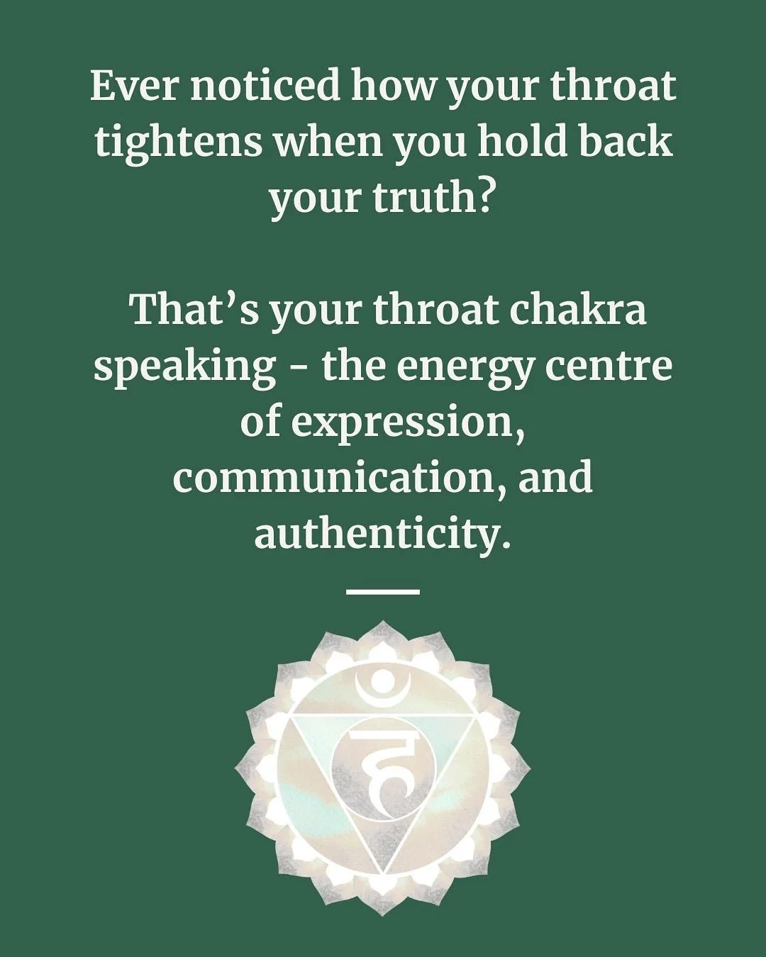 🩵Ever noticed how your throat tightens when you hold back your truth?

The throat chakra is the energy centre of expression, authenticity, and boundaries.🙏🏻

When it&rsquo;s blocked, we silence ourselves. 
We say &ldquo;yes&rdquo; when we mean &ld