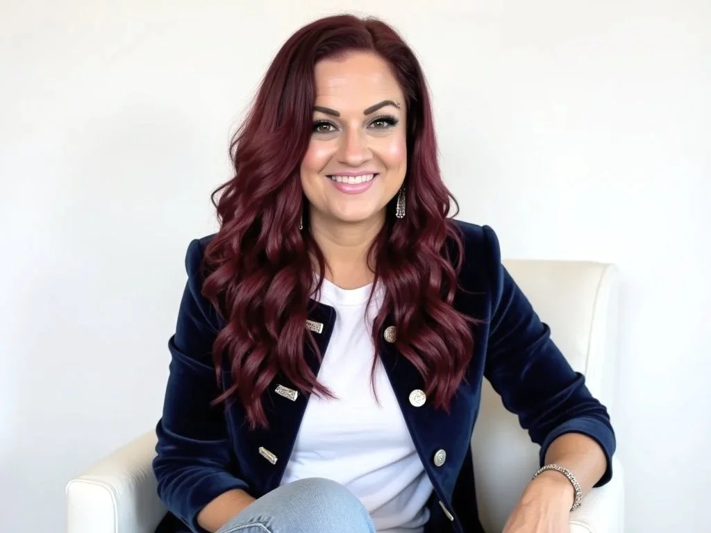 Sam from Page One Studio SEO Expert and Website Designer wearing a blue velvet jacket and white tee shirt