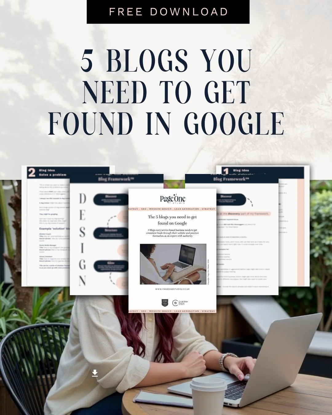 4 blogs you need to get found in google graphic with mock up of the guide