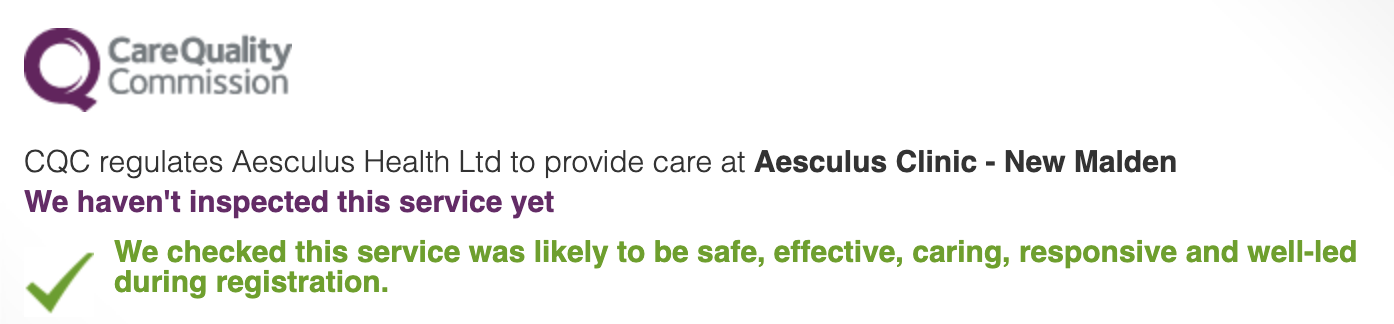 CQC-regulation-aesculus-clinic-new-malden