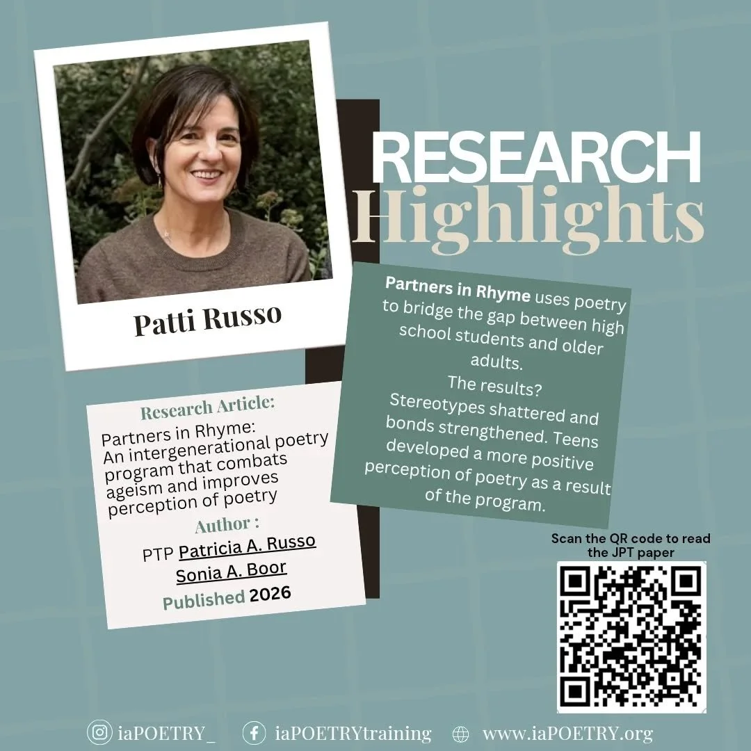 Our PTP Patti @pirpoetry
Leading research that proves poetry creates real impact.
📲 Scan QR code the to read JPT paper