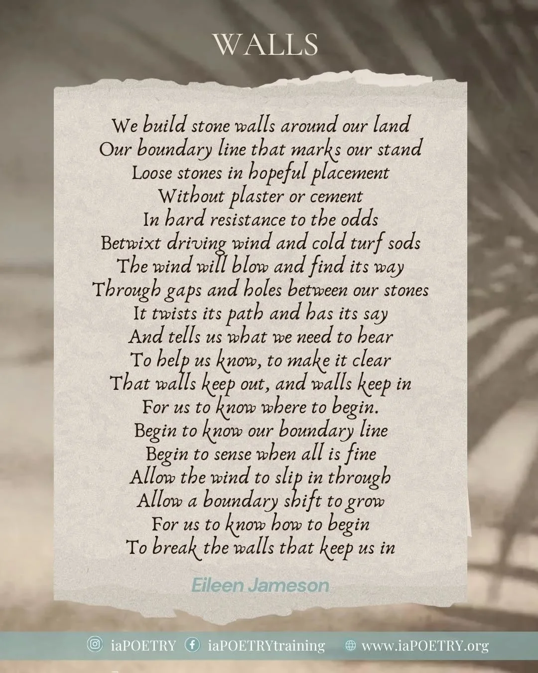 No special occasion&mdash;just poetry 🌿

And sometimes, that&rsquo;s enough.

As we continue to celebrate the quiet presence of poetry in our lives, we also begin the countdown to PTP in training Eileen Jameson&rsquo;s upcoming book launch&hellip;

