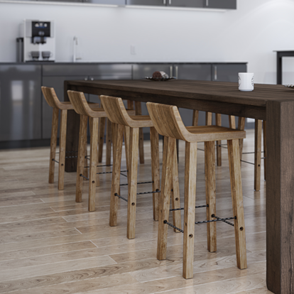 Carlson Solid Wood Stool 24" 3D Model