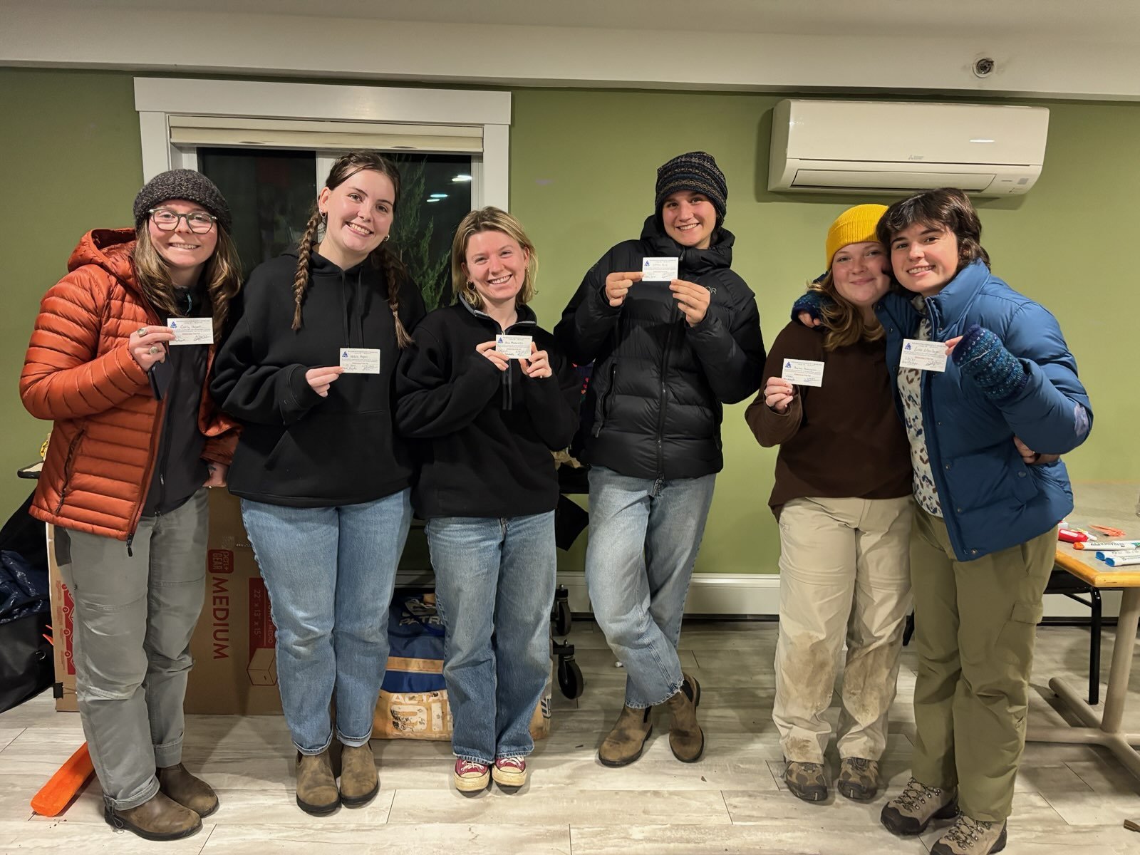 Photo of Backcountry Squatters Umaine Officers with their Wilderness first aid certifications