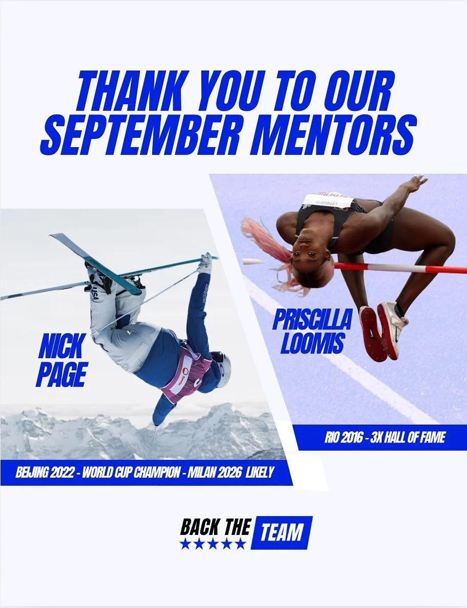 🌟Wrapping up an incredible September 🌟

A huge thank you to our September mentors, Olympians @nickpage.ski and @priscilla_frederick , for pouring their time, energy, and wisdom into our athletes this past month. From moguls to high jump, your stori
