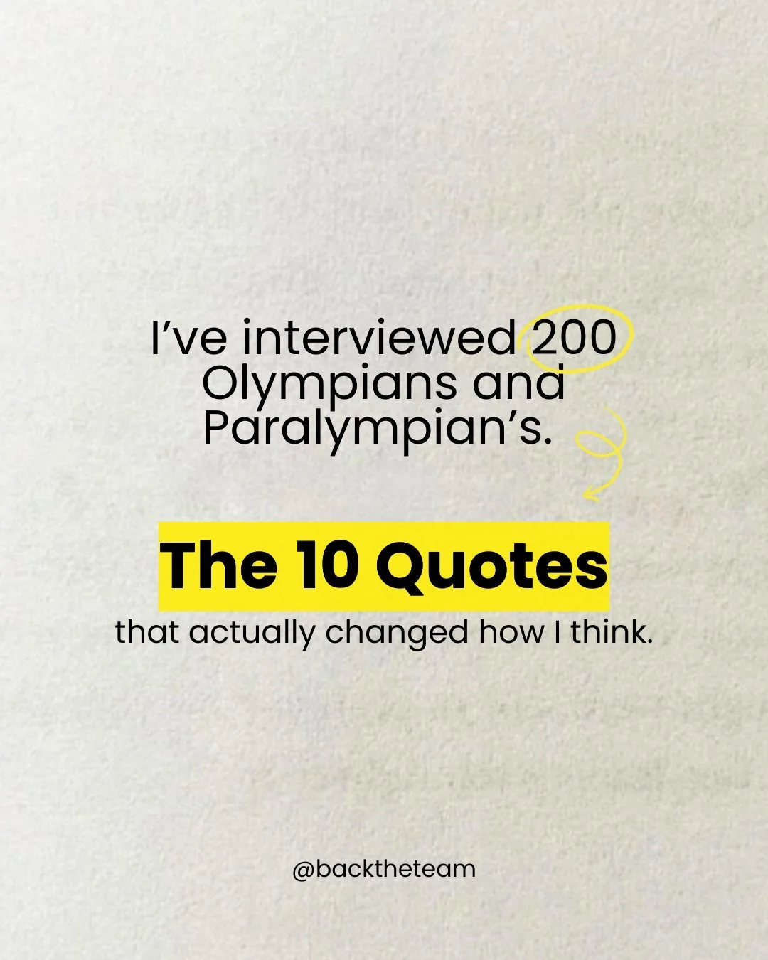 10 quotes that have actually changed my mindset after 200 interviews with the 2026 U.S. Olympic and Paralympic team. 

Share this with someone who needs a reminder that mindset matters, and it&rsquo;s trainable ⚡️

___
On a mission to interview 100% 