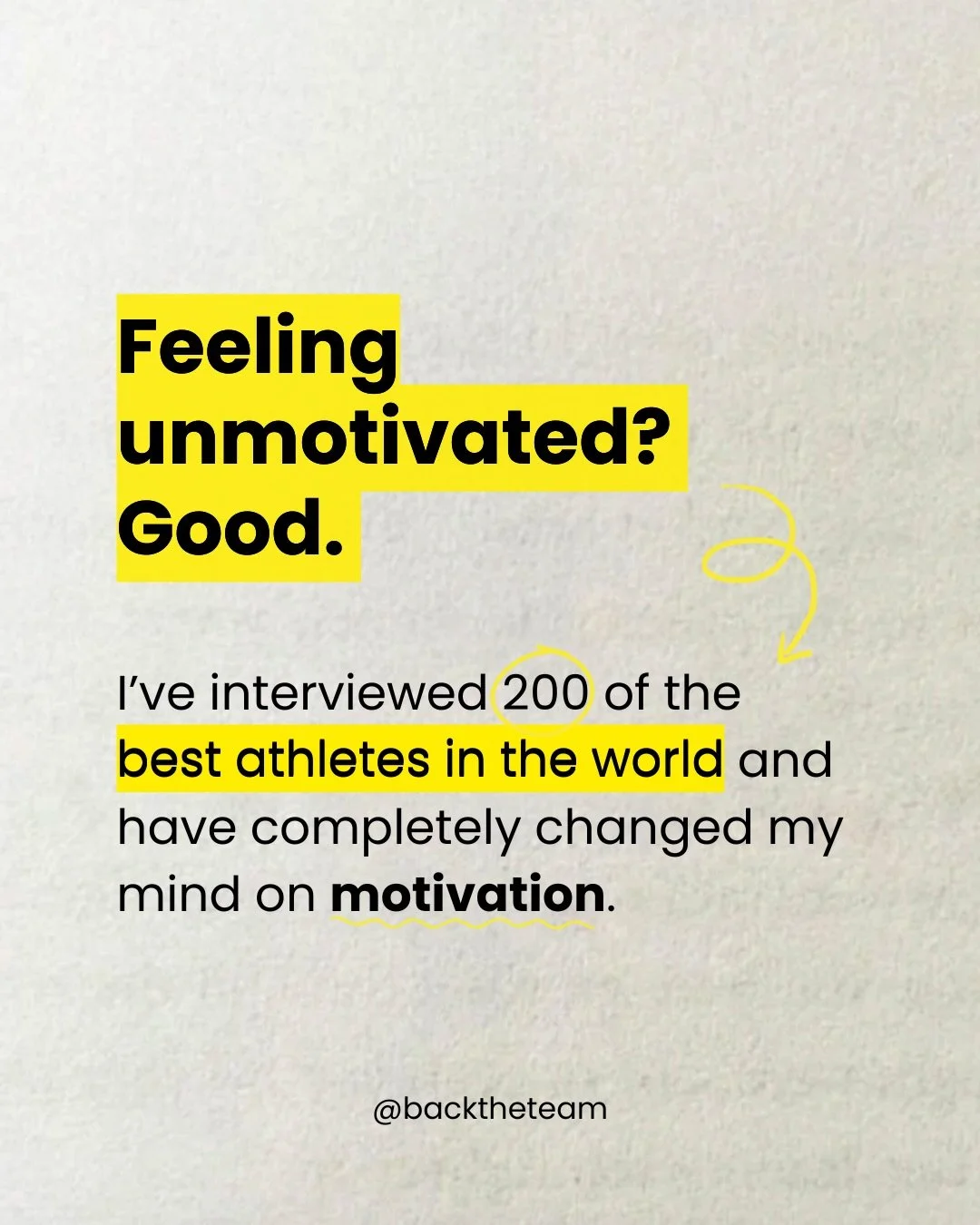 Feeling unmotivated? Good. 

Here&rsquo;s why you should build a lifestyle where chasing your goals doesn&rsquo;t require motivation. 

@curlingcelloguy is living proof! 

&mdash;
Mindset is our greatest muscle. Interviewing 100% of the 2026 U.S. Oly