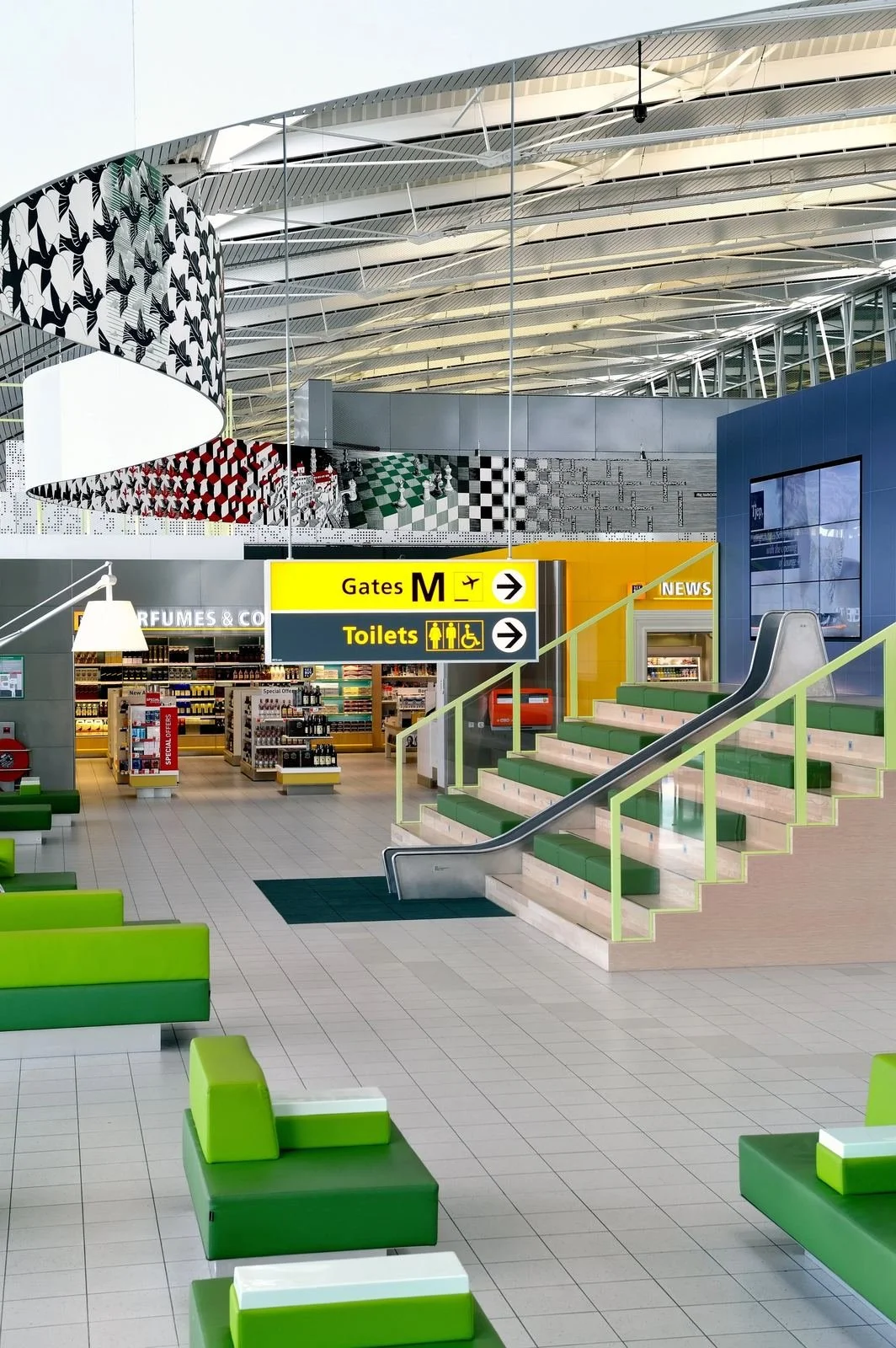 Schiphol Lounge 4 interior by Tjep. at Amsterdam Airport
